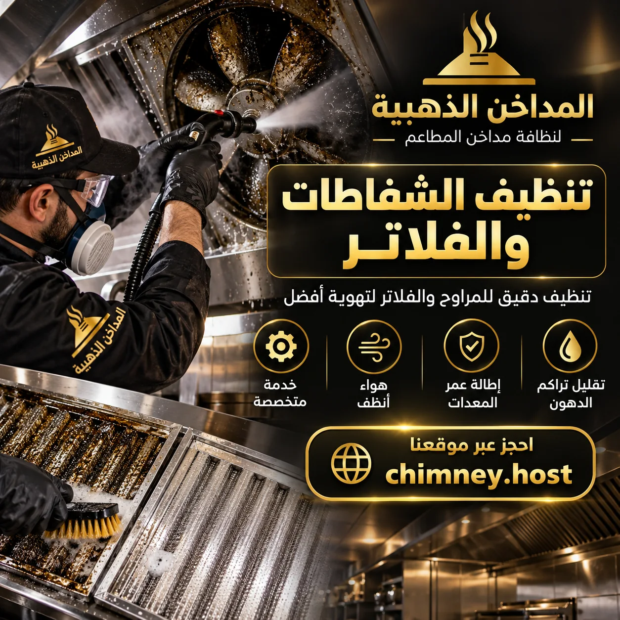 تنظيف شفاطات وفلاتر المطاعم في الاحساء من الشحوم