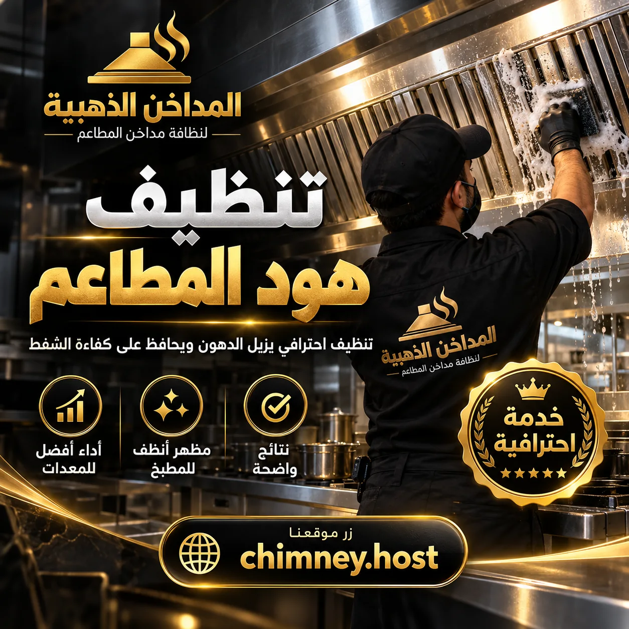تنظيف هود المطاعم في الخبر من الدهون في المطبخ التجاري